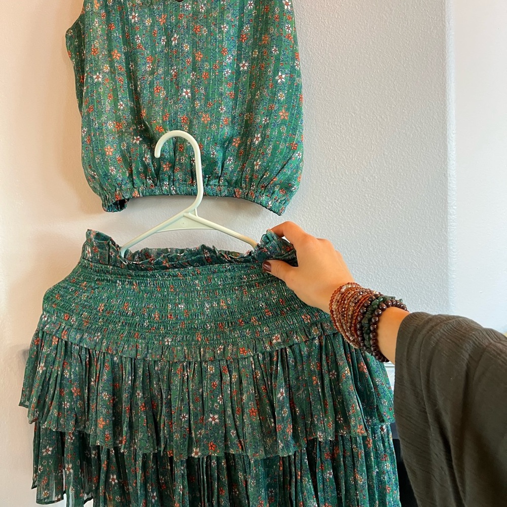 Floral Green Skirt